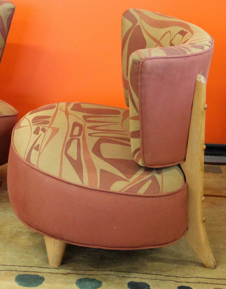 Mid-Century Modern Pair of Heywood Wakefield Slipper Lounge Chairs