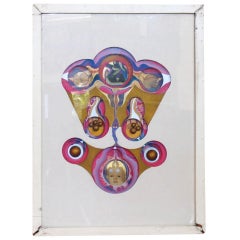 Dutch 1960's Psychedelic 3D Art Collage Painting