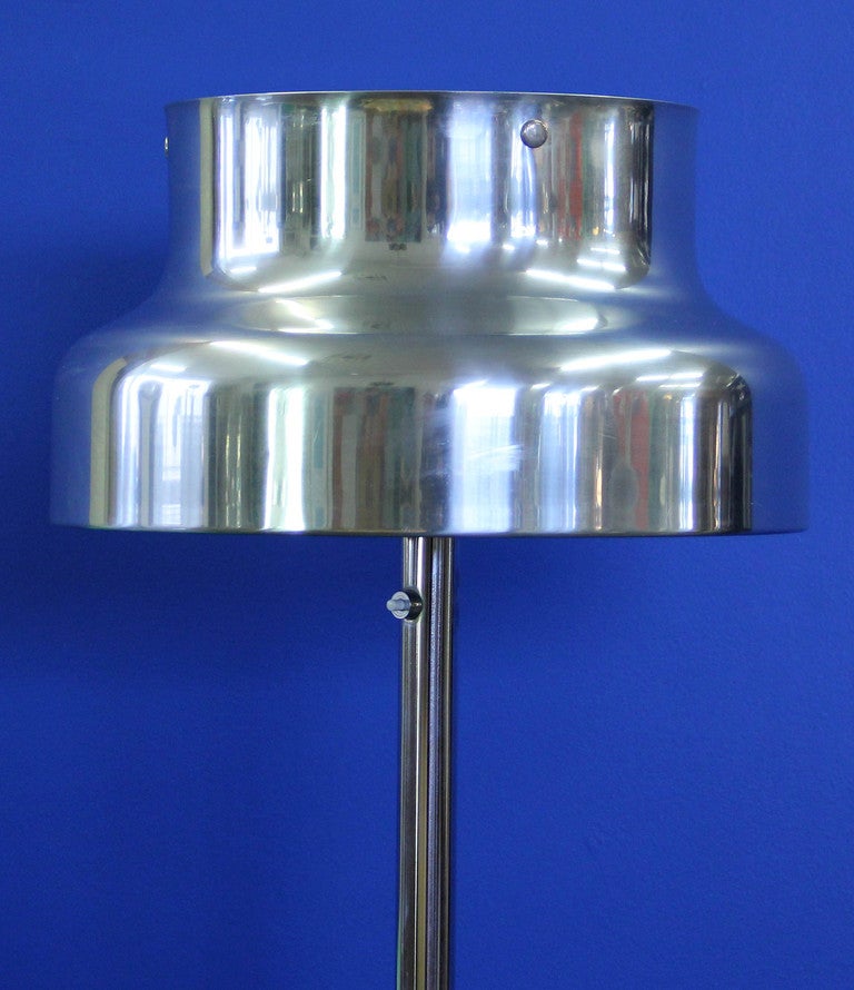 Swedish Spun Aluminum Bumling Floor Lamp by Anders Pherson for Atelje Lyktan Sweden, 1968.