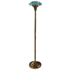 Fontana Arte Style Stacked Glass Brass Floor Lamp