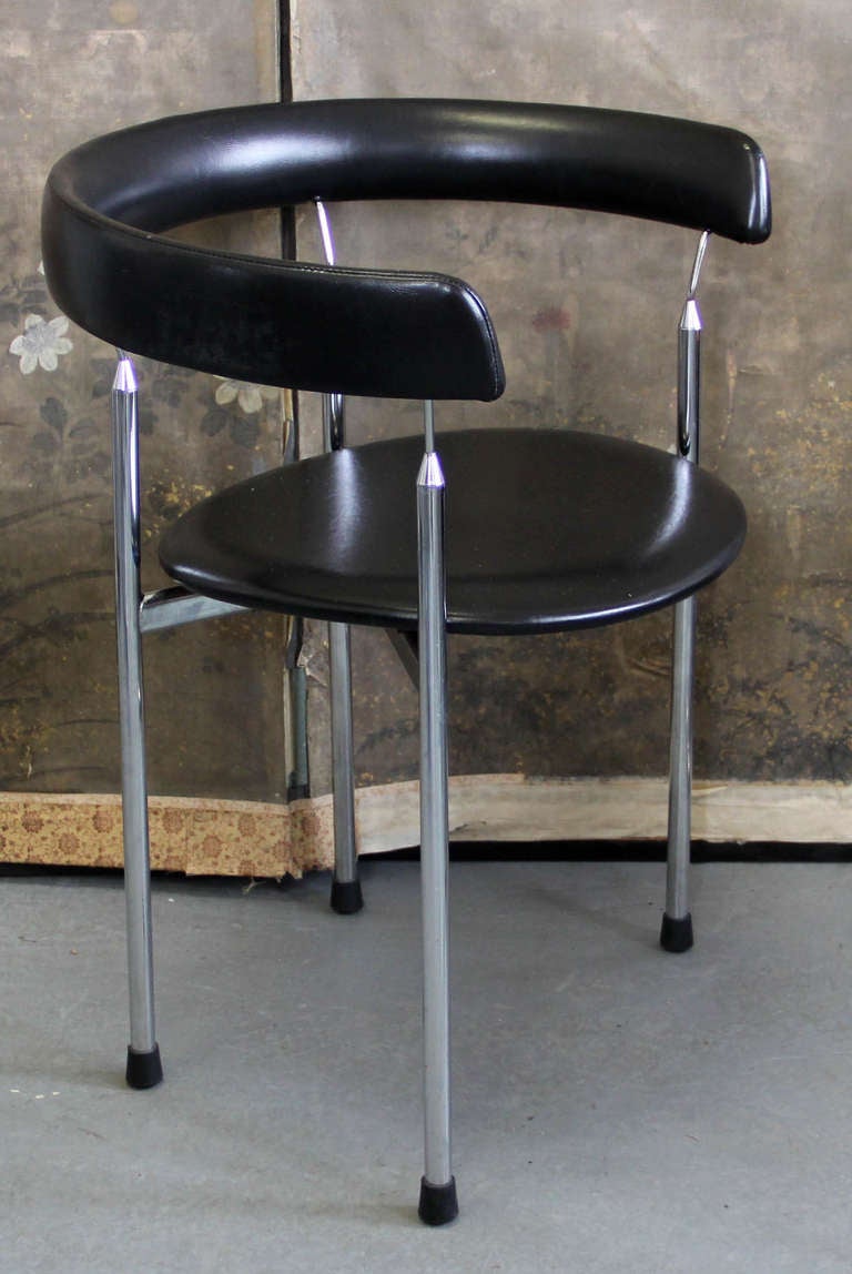 Norwegian Scandinavian Mondern Rondo Art Deco Style Desk Chair By Jan Lunde Knutsen