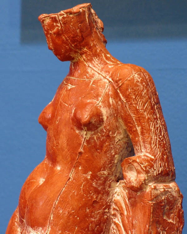 Austrian Heinz Leinfellner Abstract Terracotta Sculpture of a Nude Woman For Sale