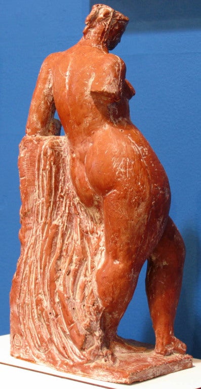 Heinz Leinfellner Abstract Terracotta Sculpture of a Nude Woman In Excellent Condition For Sale In Minneapolis, MN