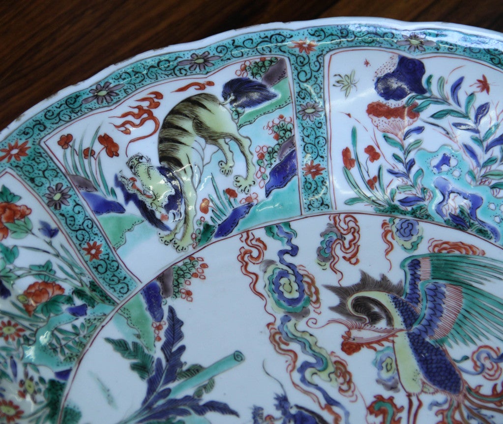 Chinese Porcelain Famille-verte Charger with Dragon Kangxi 3