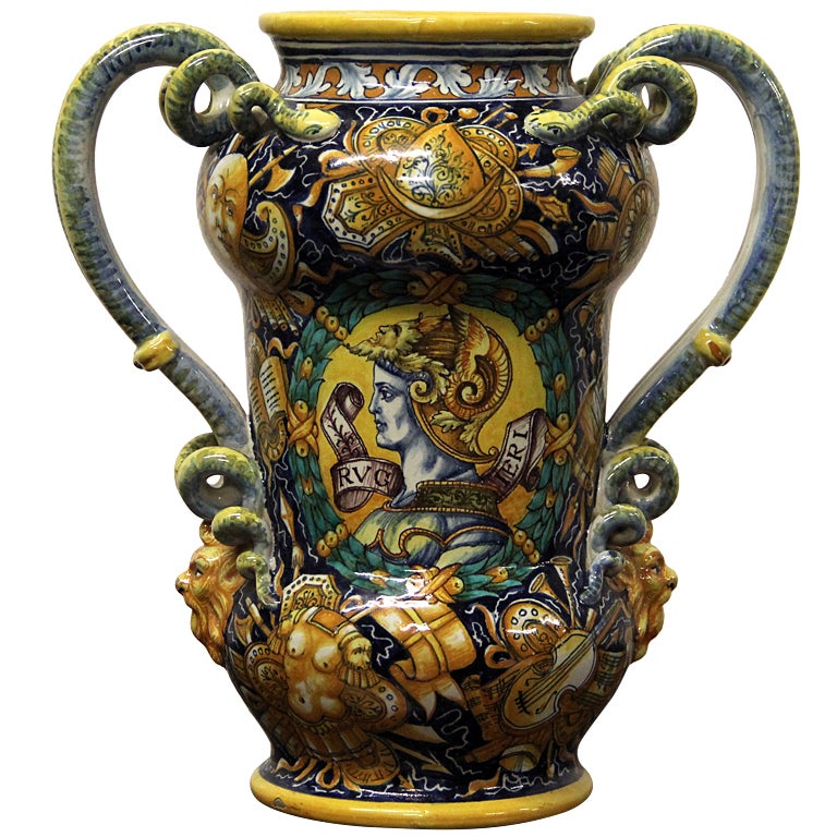 Cantagalli Renaissance Style Italian Majolica Drug Jar