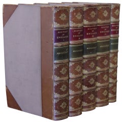 Five 3/4 Leather Bound Books of Macaulay's History of England