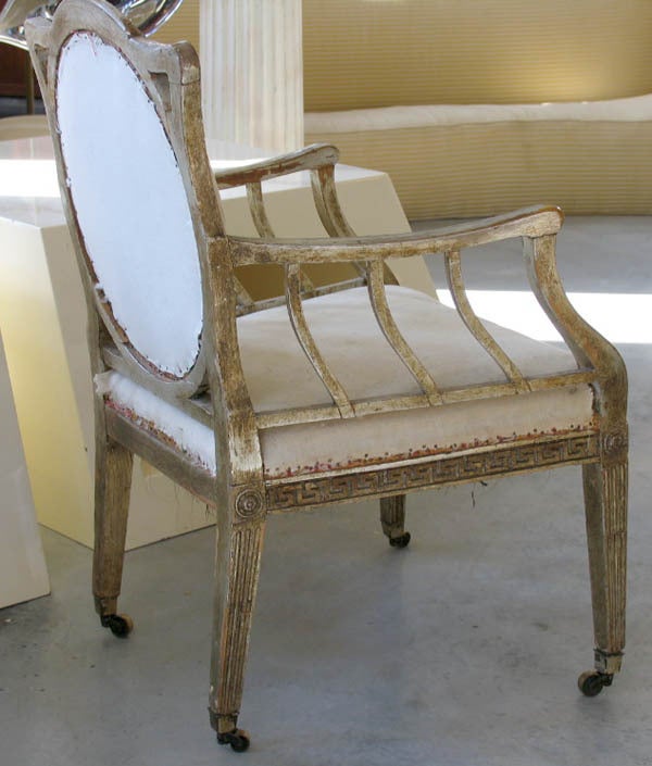 Circa 1810 Italian Silver Arm Chair Estate of Mrs. Harry Winston