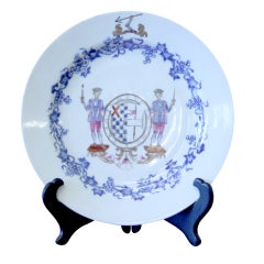 Rare Chinese Armorial Export Plate for Vice Admiral  Warren