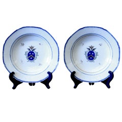 Pair of Chinese Export Amorial Plates