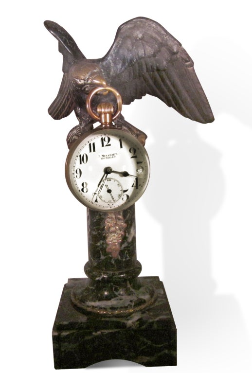Bronze Eagle Desk Clock