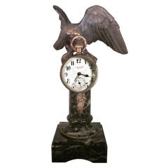 Vintage Bronze Eagle Desk Clock