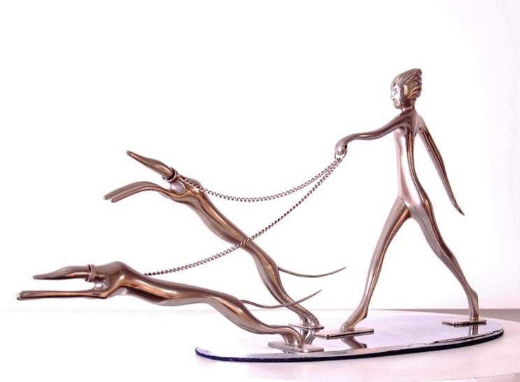 Austrian Chromed-Metal Figure By Franz Hagenauer