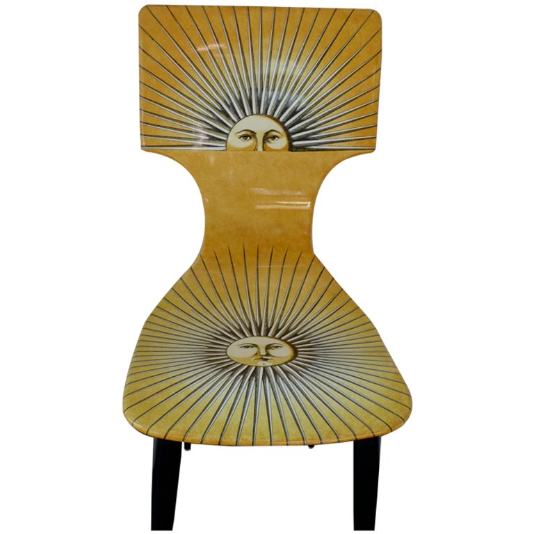 Fornasetti "Sun" Chair- Signed For Sale