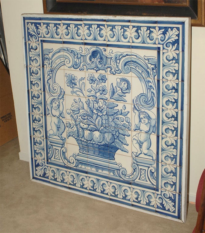 A Large Portuguese Blue and White Tile Plaque.  Imagine this in a kitchen mounted over a stove! Bellissimo!