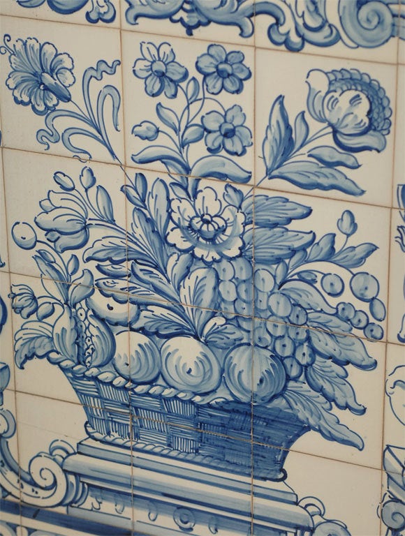 A Large Portuguese Blue and White Tile Plaque For Sale 1