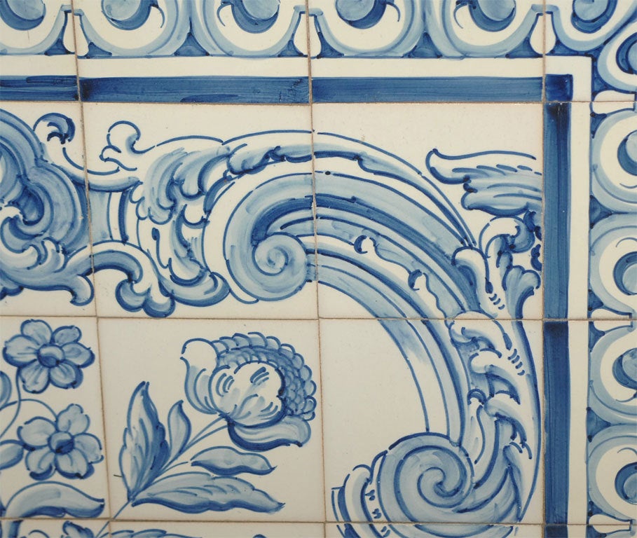 A Large Portuguese Blue and White Tile Plaque For Sale 2