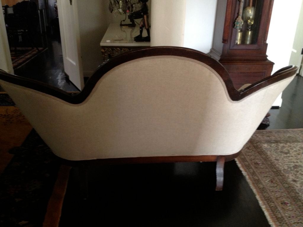 19th Century French Balloon Back Bergere Loveseat For Sale