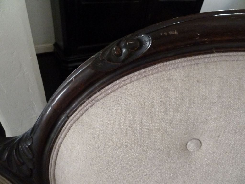 Walnut French Balloon Back Bergere Loveseat For Sale