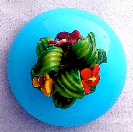 Barovier et Toso Italian Art Glass Turquoise Candy Jar