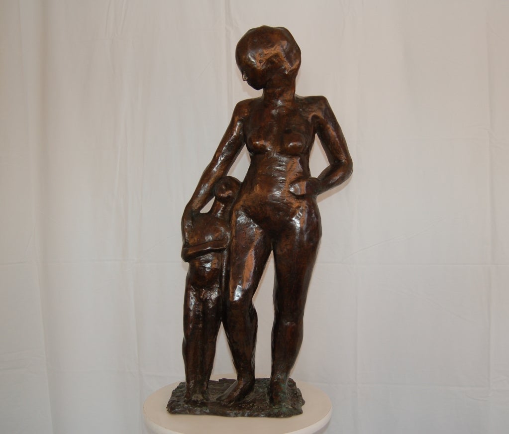 David Cregeen Mother & Child Bronze Sculpture