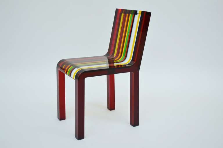 Rainbow chair, Cappellini 2000 - designer Patrick Nourget, acrylic multicolor, great condition.