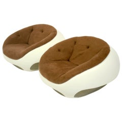 Vintage Pair of Italian 70
s armchair- Mario Saporiti