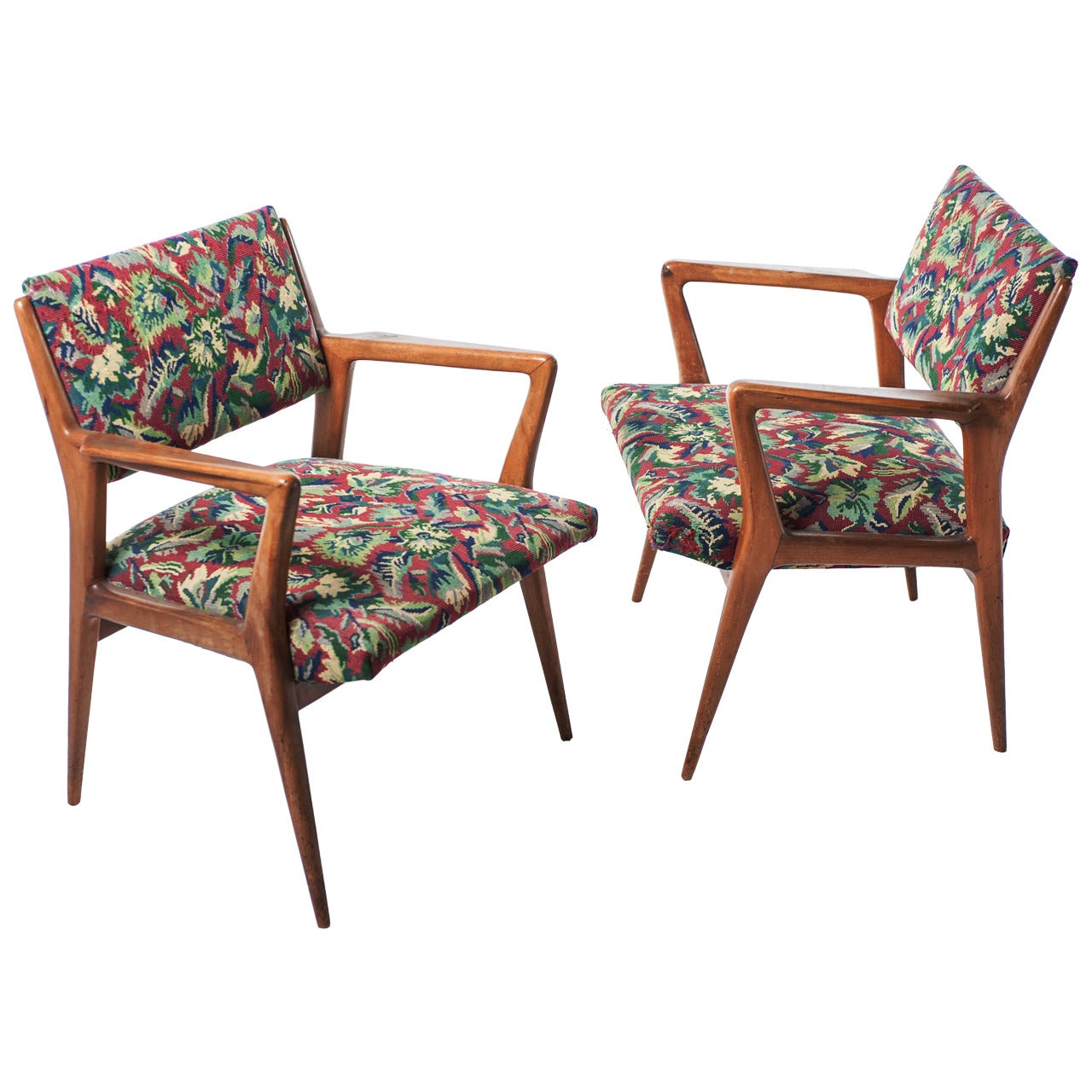 Pair of Armchairs in Gio Ponti Style