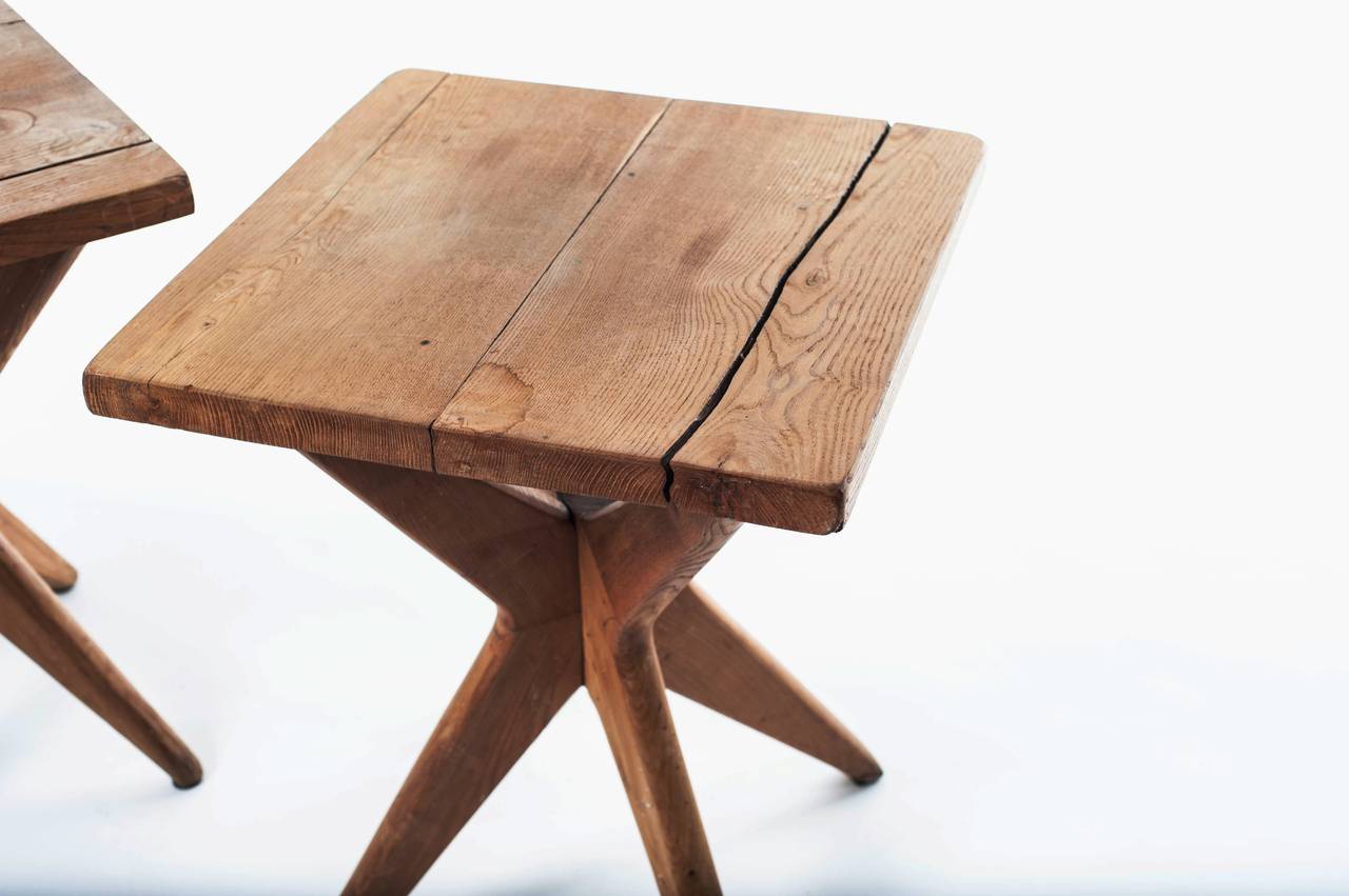 Pair of Table in Natural Wood, 1948 1