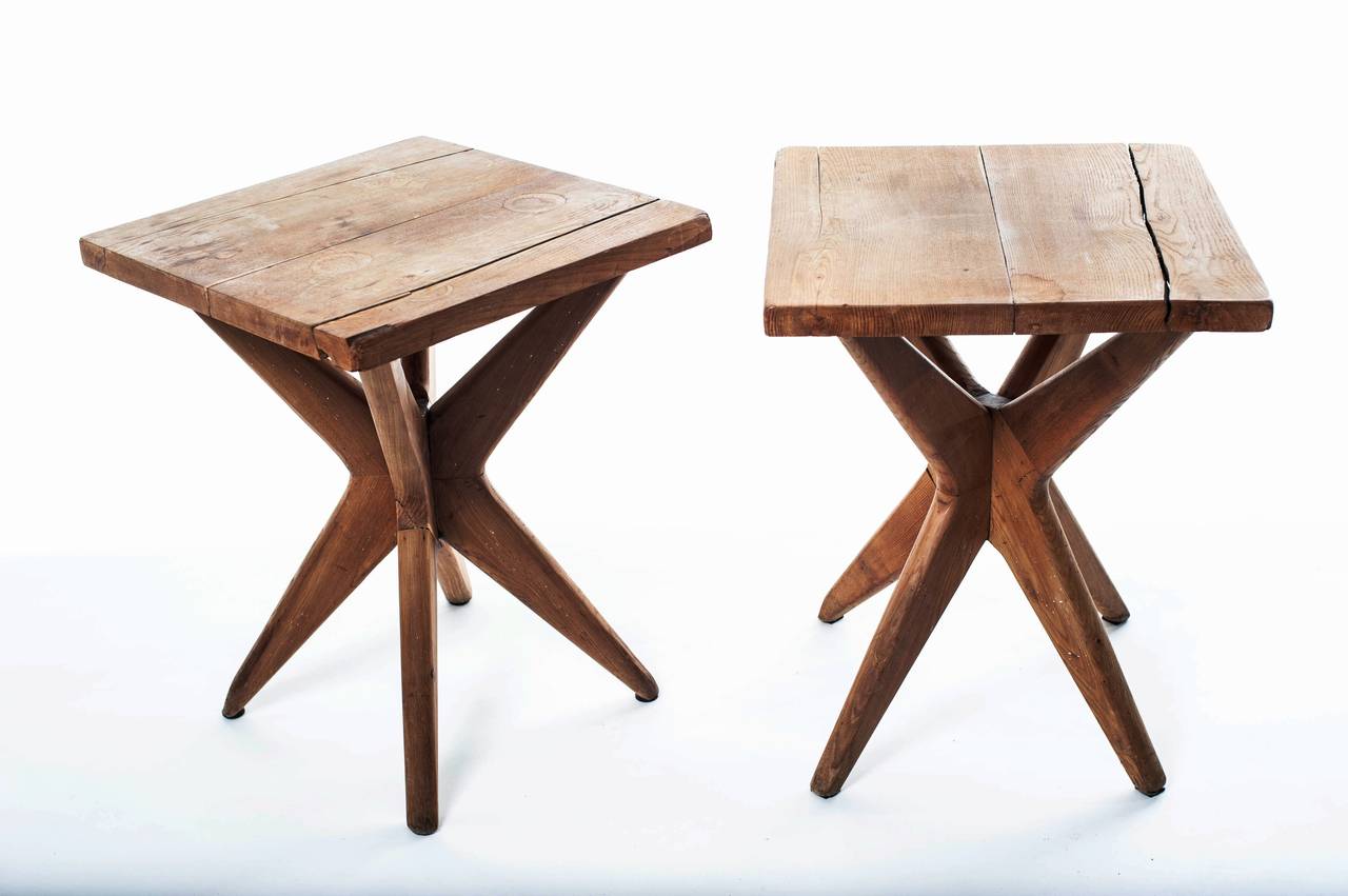 Pair of Table in Natural Wood, 1948 2