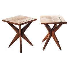 Pair of Table in Natural Wood, 1948