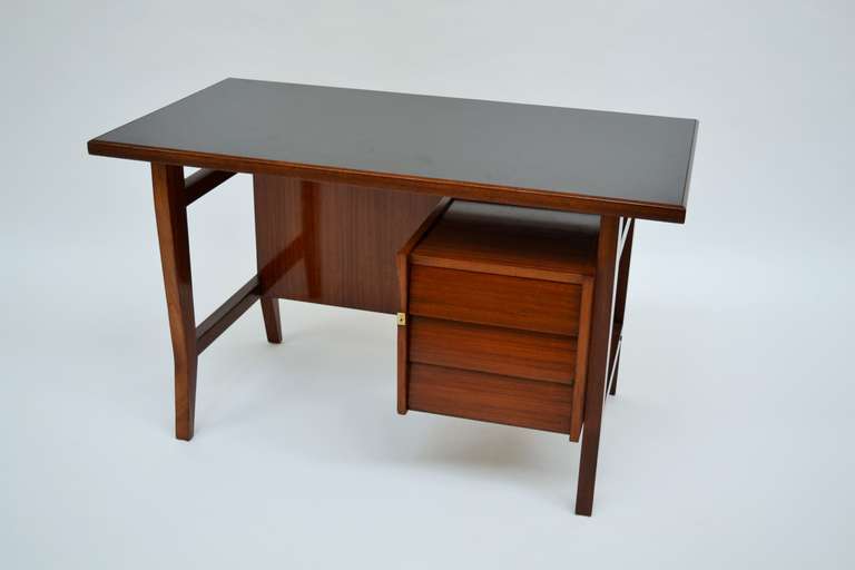 Desk in wood- italian work - 50's