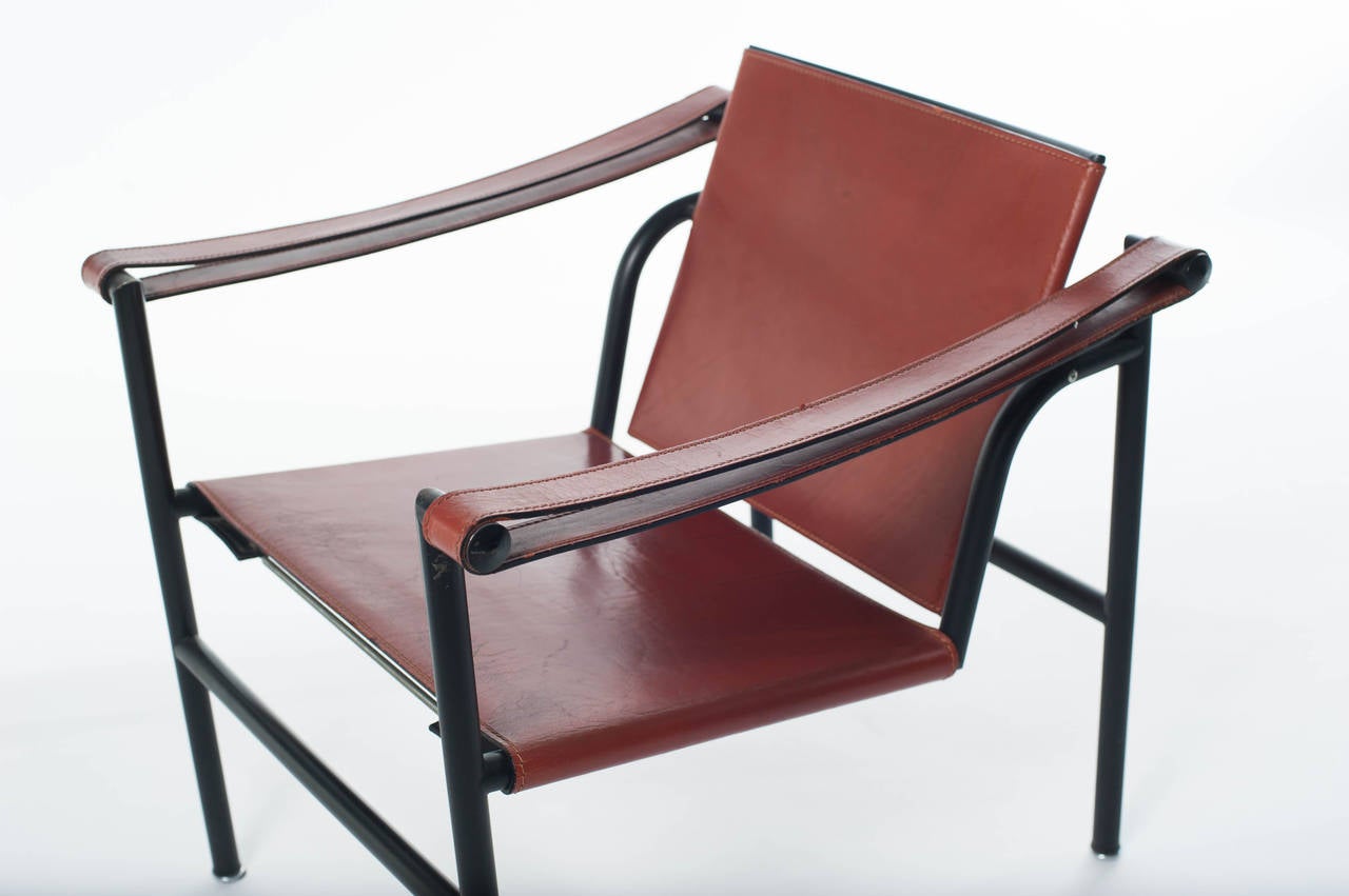 Mid-Century Modern Pair of Armchairs LC1, Le Corbusier, Cassina