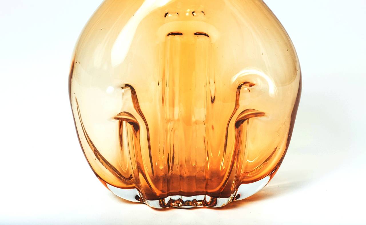 Glass vase by Toni Zuccheri, Italian work, 1970s.
