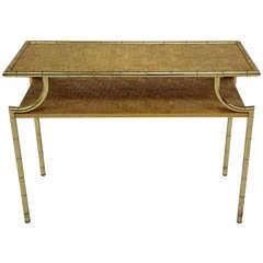 Console 80's - golden metal and bamboo
