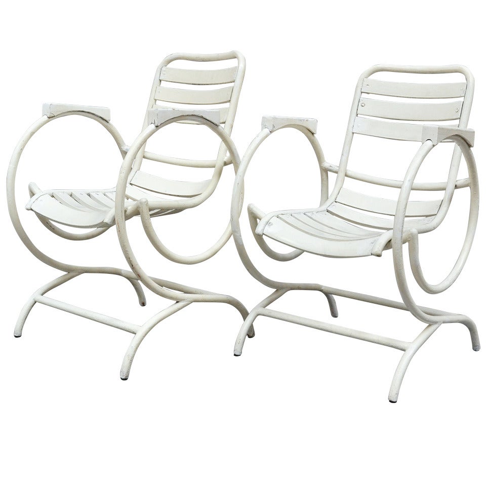 Pair of french chairs 50's- Escargot