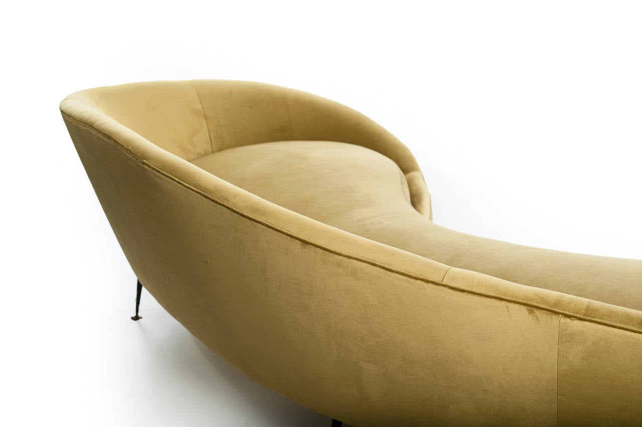 Mid-Century Modern Rounded Sofa 1950s Style