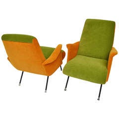 Vintage Pair of 60
s colored armchairs