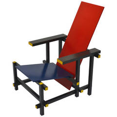 Armchair Red and Blue by Gerrit Rietveld, Cassina