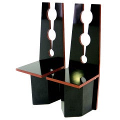 Pair of chairs-sculpture- italian work 80's