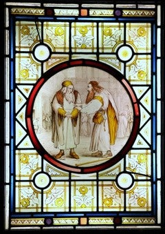 Antique Shakespeare Stained Glass Panel