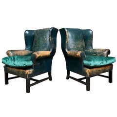Green Leather Wingback Chairs