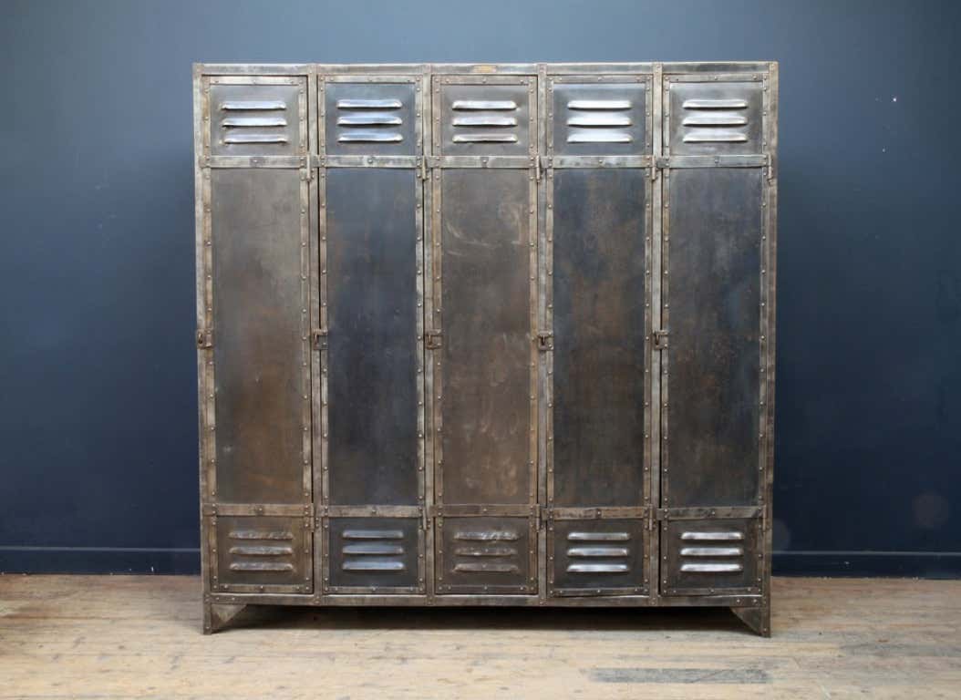 Polished and Rivetted Metal Locker at 1stDibs