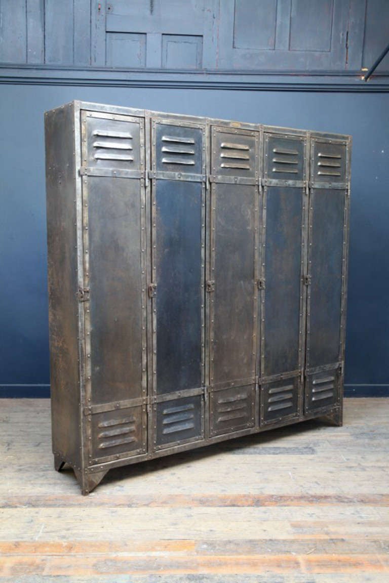 20th Century Polished and Rivetted Metal Locker