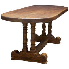 Slab Oak Trestle Table