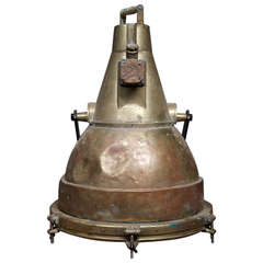 Vintage Large Brass Cargo Light