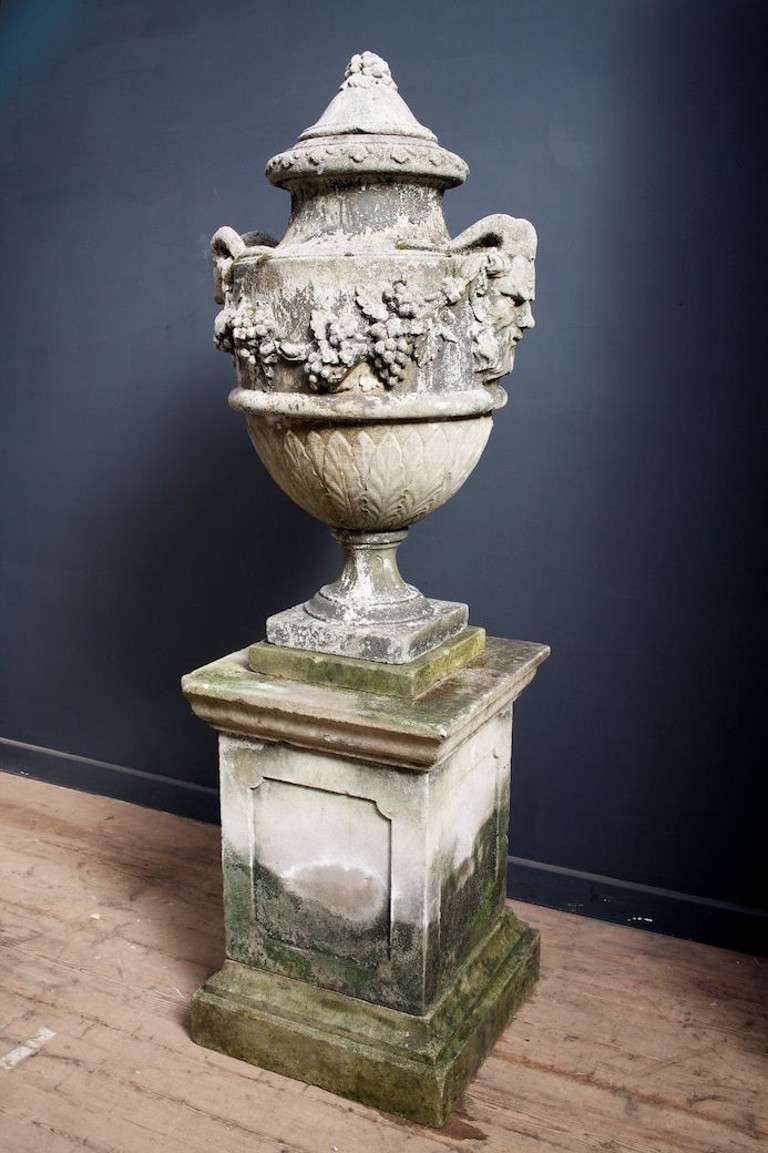 Lidded Urn On Pedastal
£1,400.00 Ref: 6213
A large ornate composition stone lidded urn on pedestal.
Great colour, texture and condition.
Mid 20th Century.