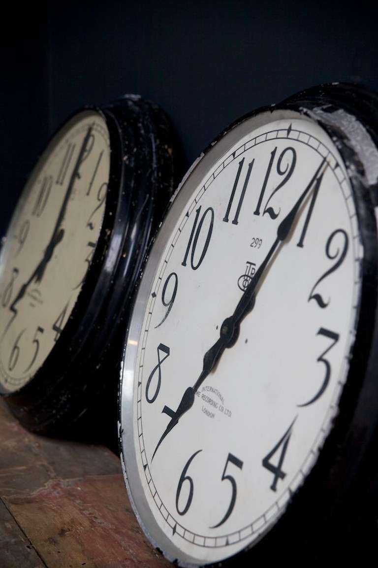 Large Factory Clocks In Excellent Condition In Llandudno, Conwy