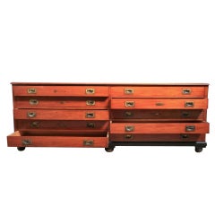 Antique Harbour Masters Map Drawers 