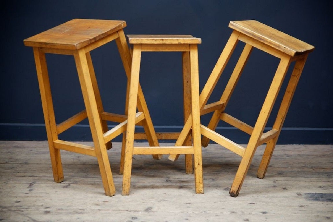 20th Century Square Seat Lab Stools