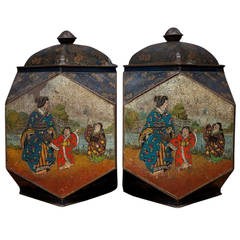 Antique Pair of Lozenge Tins